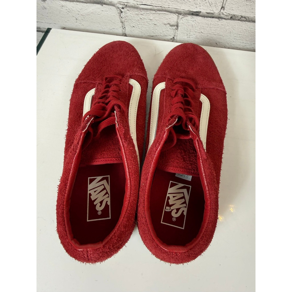 Men's Vans Old Skool Low Pro Red Suede Sneakers White Stripe size 10.5 NWOT - Picture 5 of 8